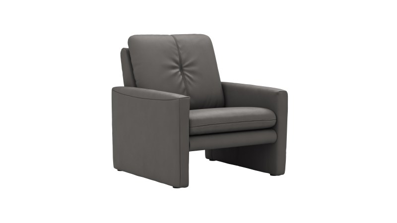 Sessel Tenero - inkl. Relaxfunktion, Leder, Anthrazit