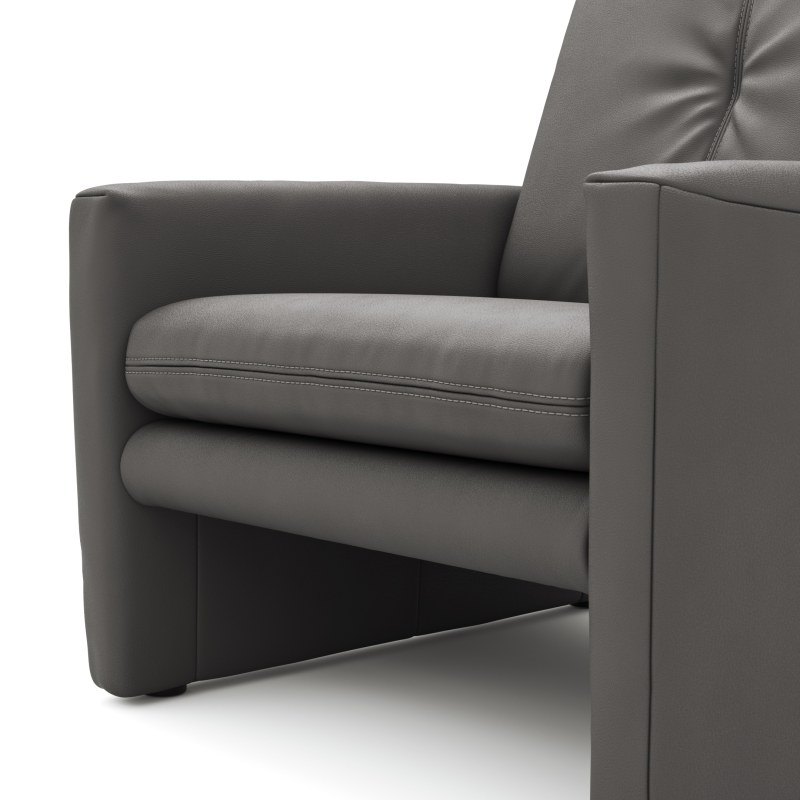 Sessel Tenero - inkl. Relaxfunktion, Leder, Anthrazit