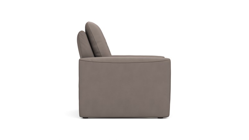 Sessel Tenero - inkl. Relaxfunktion, Leder, Graubraun