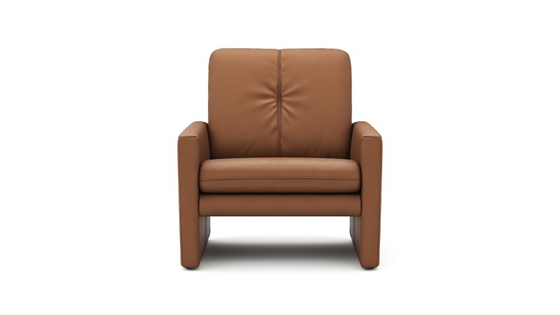 Sessel Tenero - inkl. Relaxfunktion, Leder, Cognac