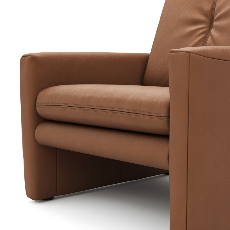 Sessel Tenero - inkl. Relaxfunktion, Leder, Cognac