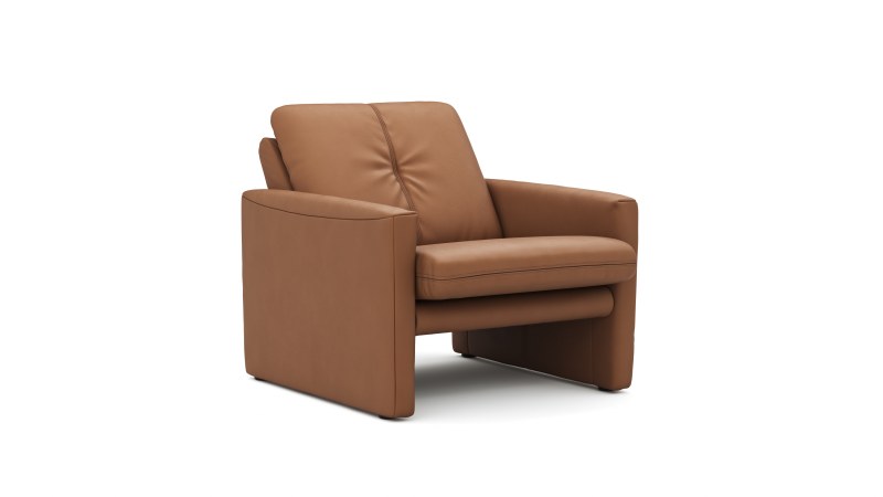 Sessel Tenero - inkl. Relaxfunktion, Leder, Cognac