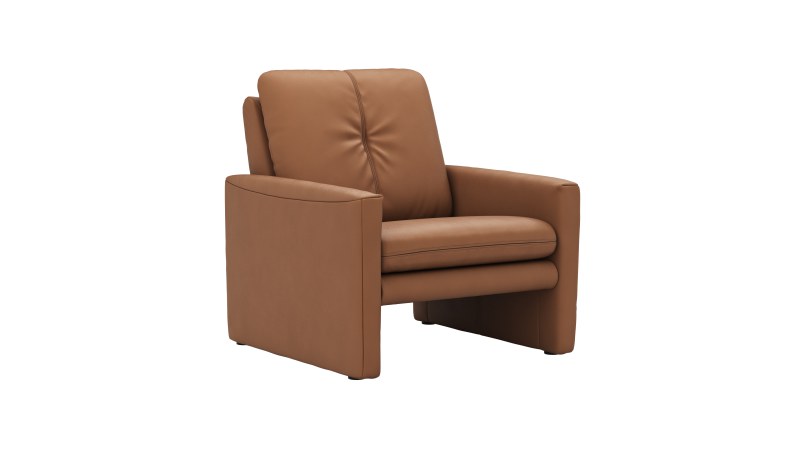 Sessel Tenero - inkl. Relaxfunktion, Leder, Cognac