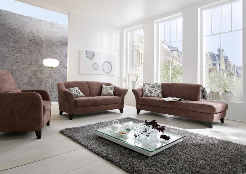 Sofa - 2,5 Sitzer, Stoff, Braun