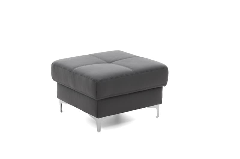 Hocker EM Amsterdam, Leder, Grau