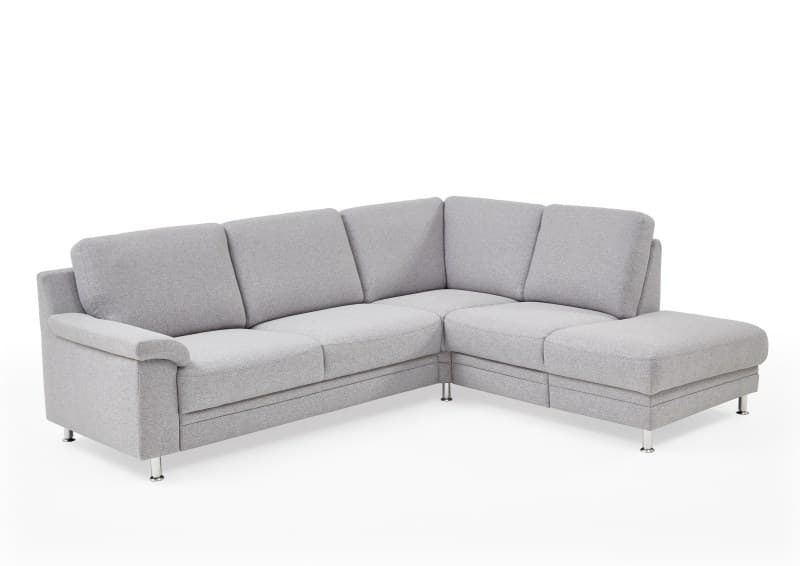 Ecksofa EM Athen - 2,5-Sitzer mit Ecke rechts, Stoff, Hellgrau