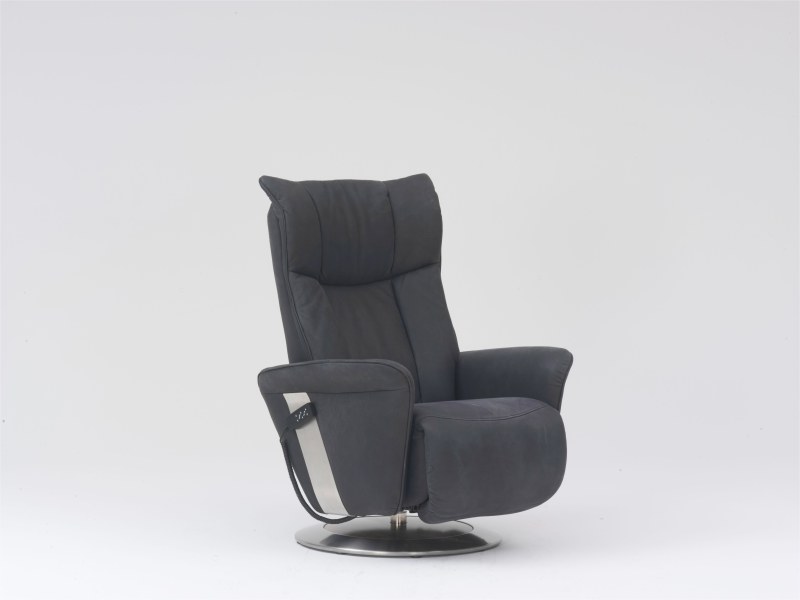 Fernsehsessel - Relaxfunktion (1-motorisch), Leder, Kohle