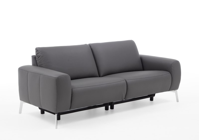 Sofa EM Venedig - 3-Sitzer, Leder, Graubraun