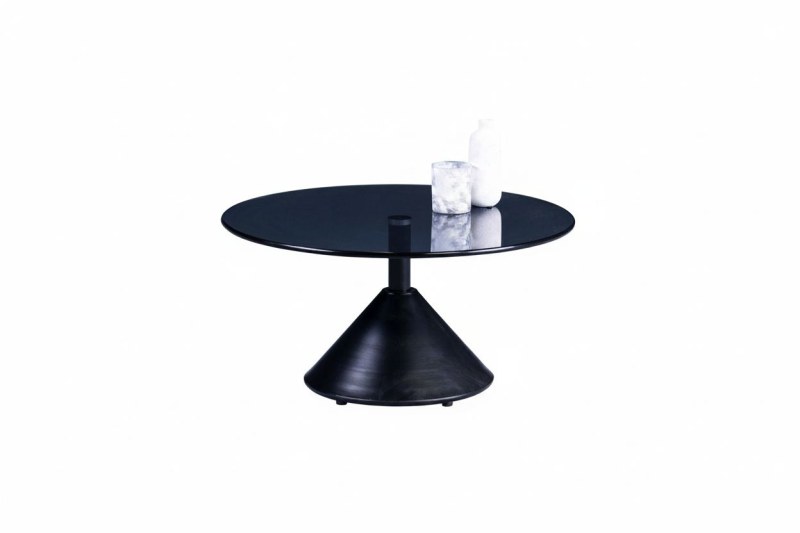 Couchtisch - Ø/H ca. 60x35 cm, Grau, Schwarz