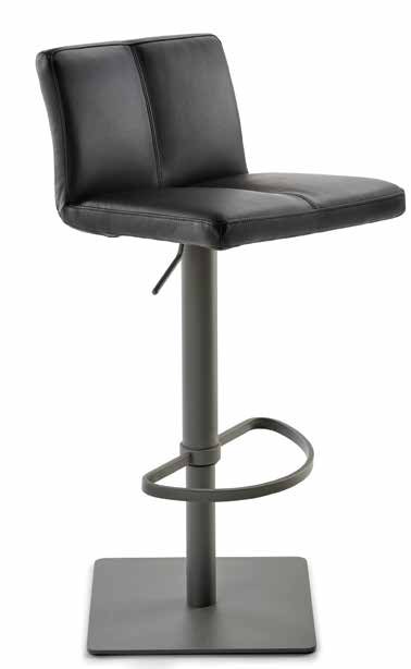 Barhocker - höhenverstellbar, Kunstleder, schwarz