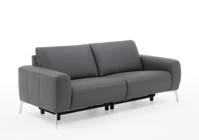 Sofa EM Venedig - 3-Sitzer inkl. Relaxfunktion motorisch, Leder, Graubraun