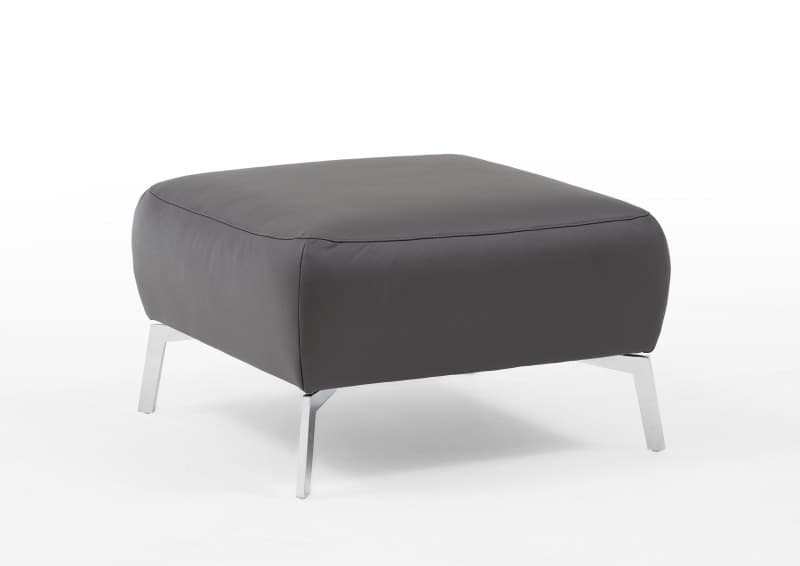 Hocker EM Venedig - Leder, Graubraun