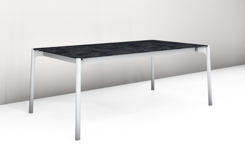 Esstisch - ausziehbar, LB ca. 320x100 cm, Keramik, Marmor Schwarz