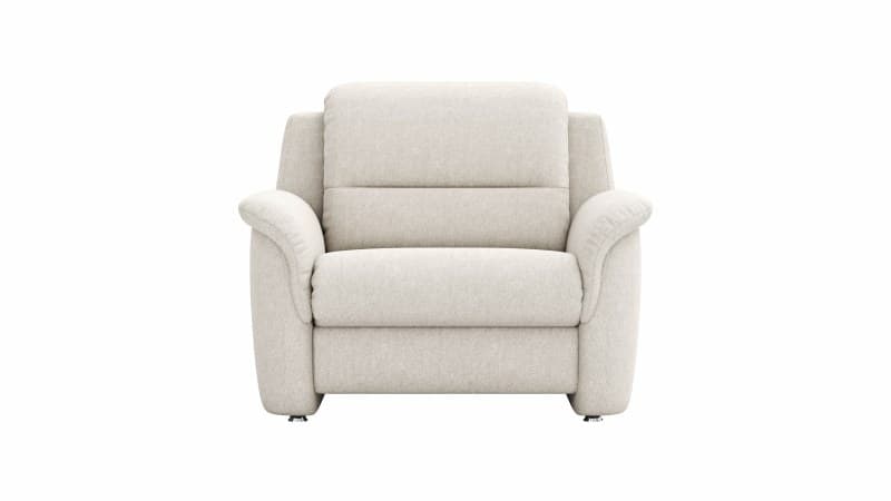 Sessel Cornella Classic - Kopfteil verstellbar, Stoff, Creme