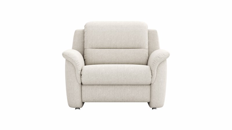 Sessel Cornella Classic - Kopfteil verstellbar, Stoff, Creme
