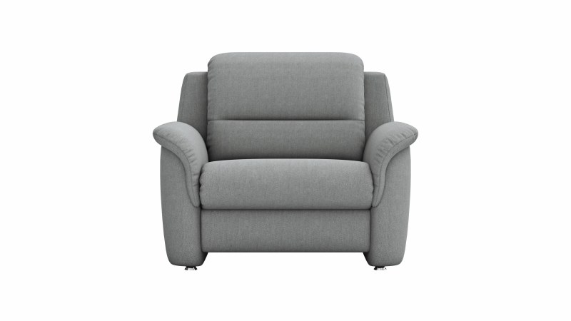 Sessel Cornella Classic - Kopfteil verstellbar, Stoff, Grau