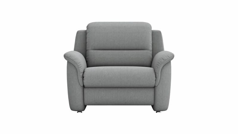 Sessel Cornella Classic - Kopfteil verstellbar, Stoff, Grau