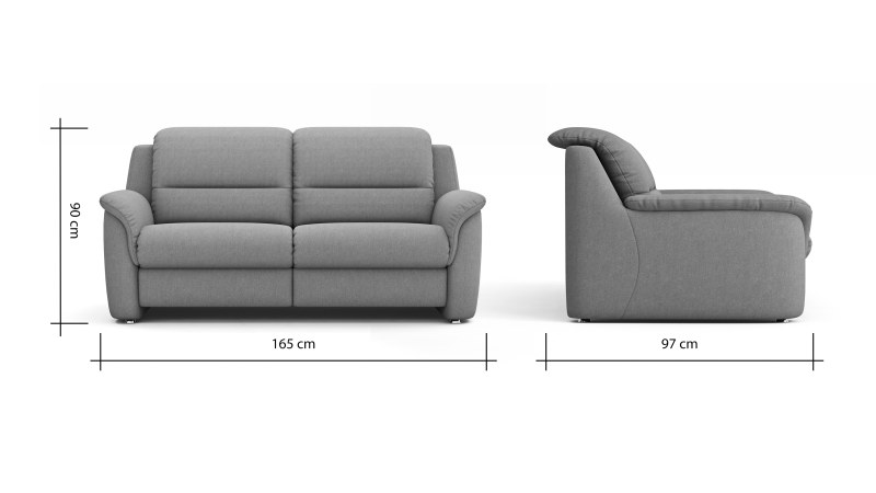 Sofa Cornella Classic - 2-Sitzer, Stoff, Grau