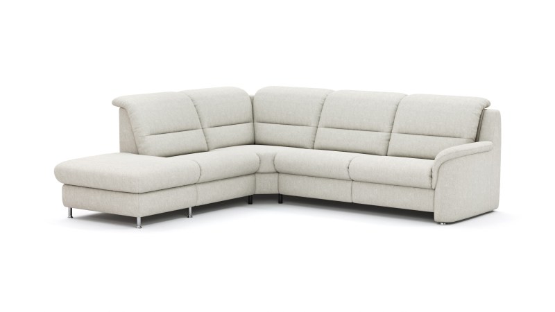 Ecksofa Cornella Classic - 2-Sitzer mit Ecke links, Stoff, Creme