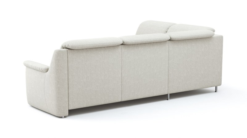 Ecksofa Cornella Classic - 2-Sitzer mit Ecke links, Stoff, Creme