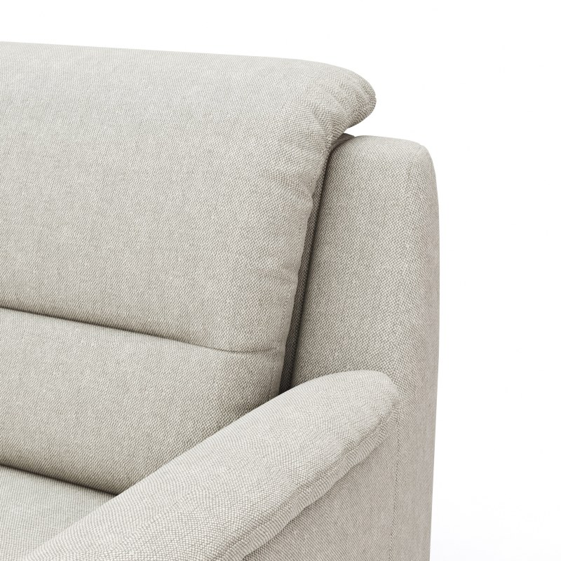 Ecksofa Cornella Classic - 2-Sitzer mit Ecke links, Stoff, Creme