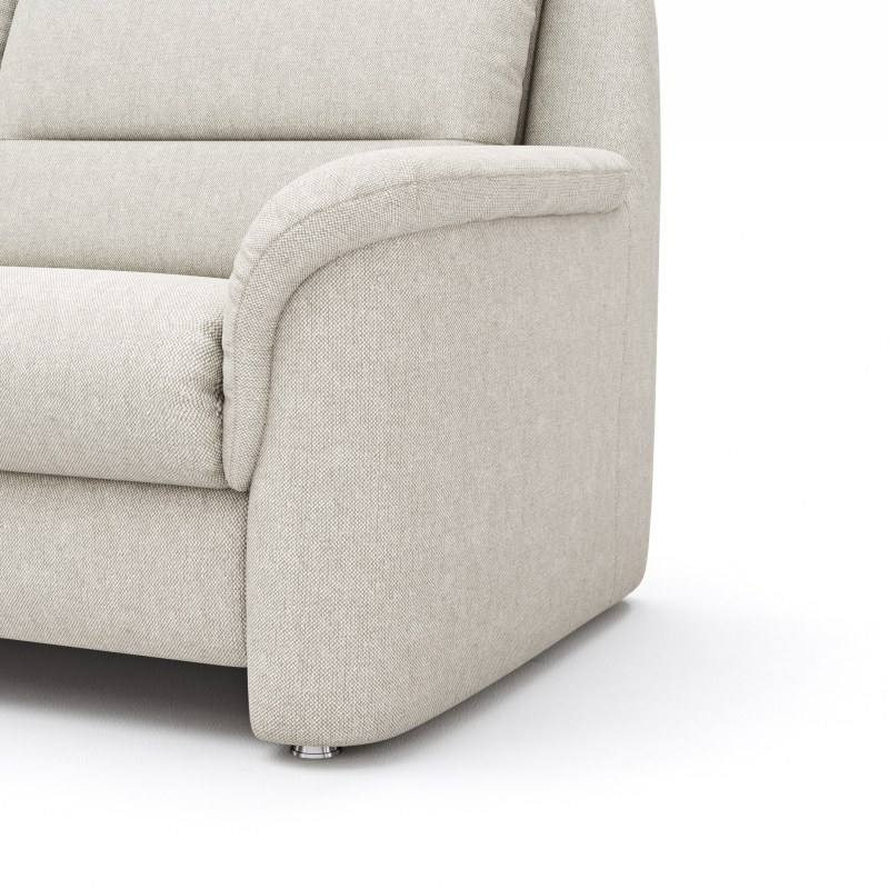 Ecksofa Cornella Classic - 2-Sitzer mit Ecke links, Stoff, Creme