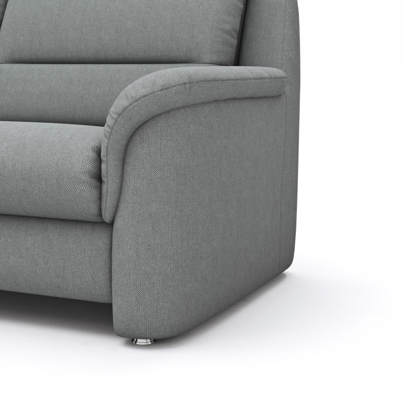Ecksofa Cornella Classic - 2-Sitzer mit Ecke links, Stoff, Grau
