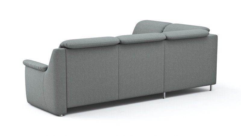 Ecksofa Cornella Classic - 2-Sitzer mit Ecke links, Stoff, Grau