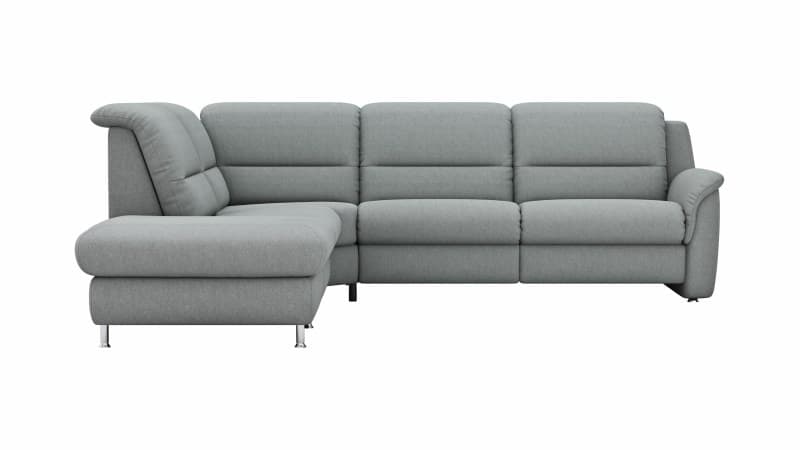 Ecksofa Cornella Classic - 2-Sitzer mit Ecke links, Stoff, Grau