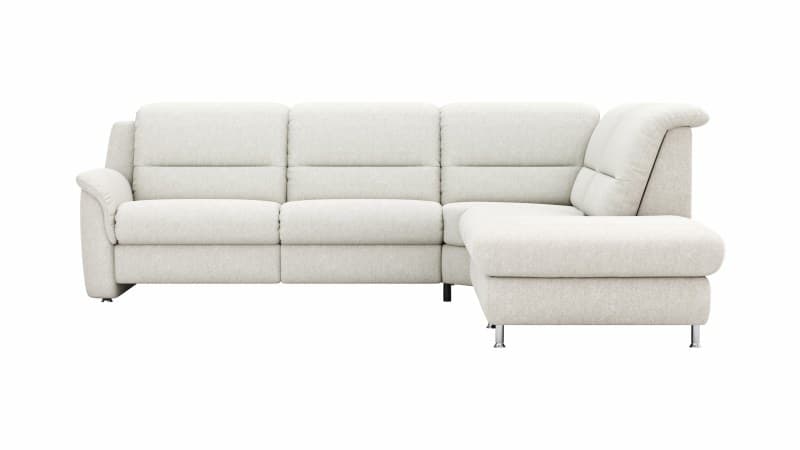 Ecksofa Cornella Classic - 2-Sitzer mit Ecke rechts, Stoff, Creme