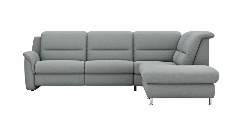 Ecksofa Cornella Classic- 2-Sitzer mit Ecke rechts, Stoff, Grau