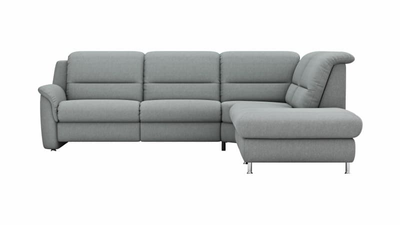 Ecksofa Cornella Classic- 2-Sitzer mit Ecke rechts, Stoff, Grau