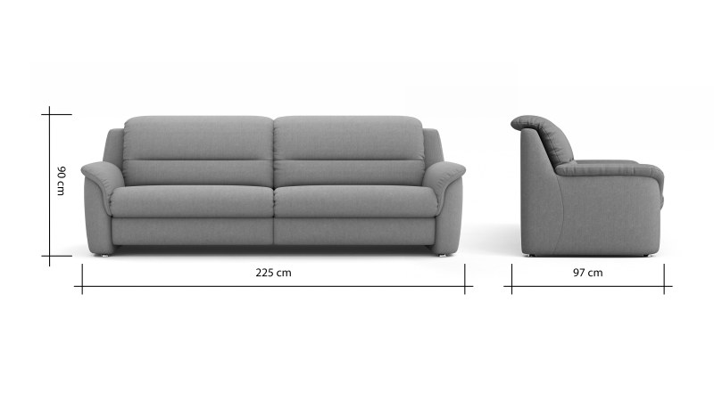 Sofa Cornella Classic - 3-Sitzer, Stoff, Creme