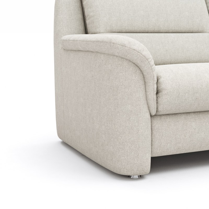 Ecksofa Cornella Classic - 2-Sitzer mit Ecke rechts inkl. Kopfteilverstellung (manuell) und Relaxfunktion (motorisch), Stoff, Creme
