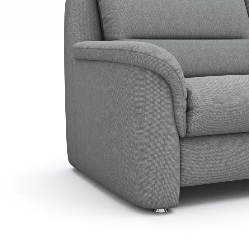 Ecksofa Cornella Classic - 2-Sitzer mit Ecke rechts inkl. Kopfteilverstellung (manuell) und Relaxfunktion (motorisch), Stoff, Creme