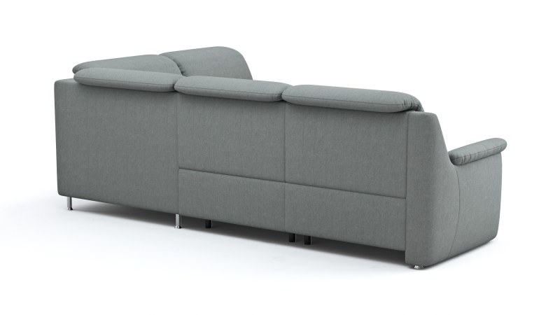 Ecksofa Cornella Classic - 2-Sitzer mit Ecke rechts inkl. Kopfteilverstellung (manuell) und Relaxfunktion (motorisch), Stoff, Creme