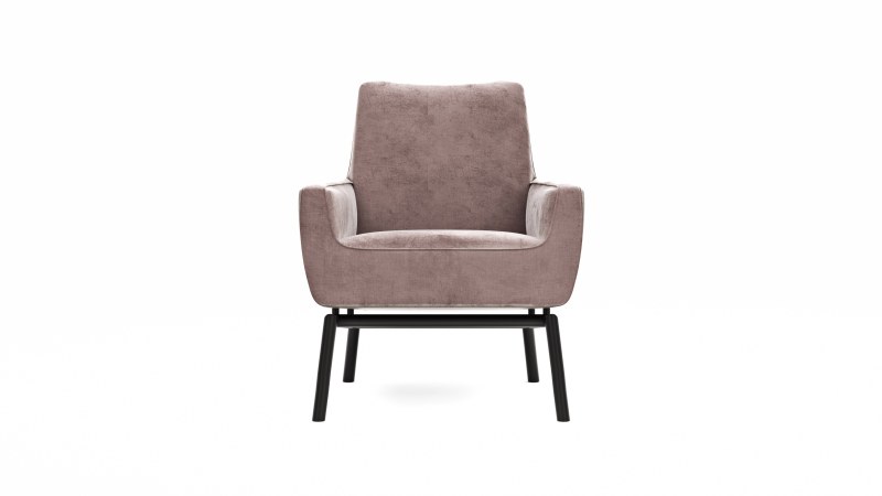 Sessel Matina - Größe M, Leder&Stoff, Dunkelbraun, Mauve