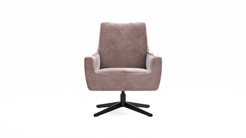 Drehsessel Matina - Größe M, Leder&Stoff, Dunkelbraun, Mauve