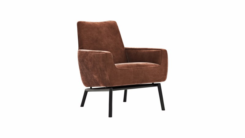 Sessel Matina - Größe L, Velour, Kupfer