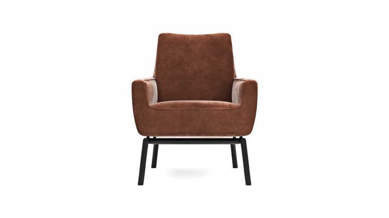 Sessel Matina - Größe L, Velour, Kupfer