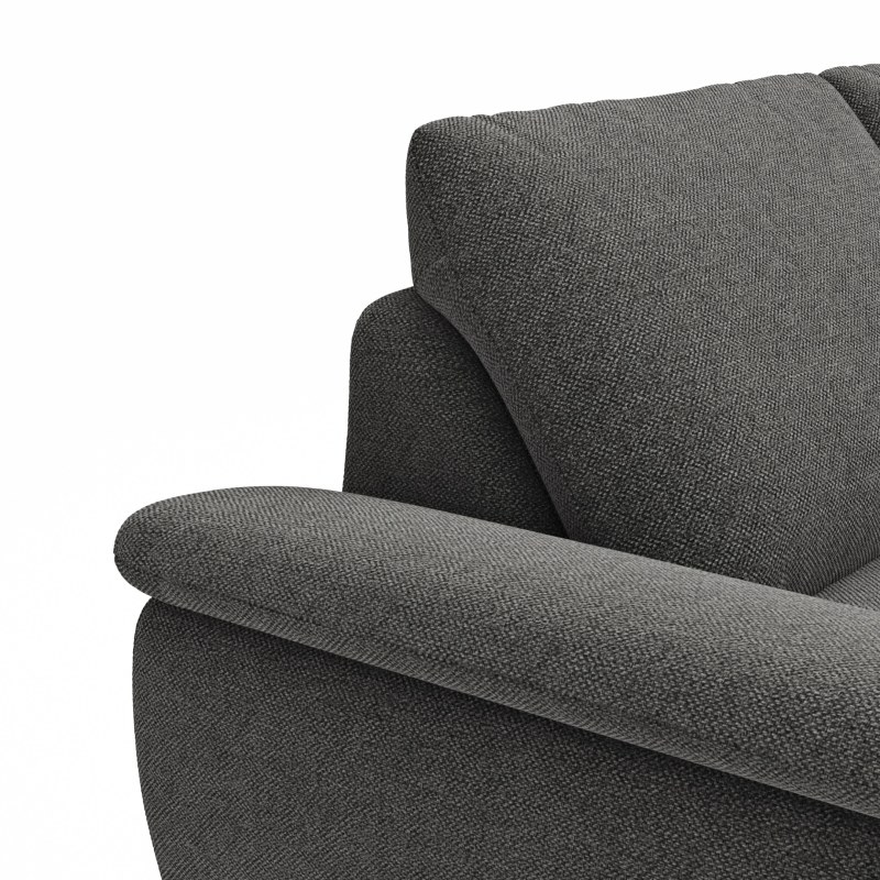 Ecksofa Gotera - 1,5-Sitzer med. + 1,5-Sitzer med. links mit Ecke und Abschlussteil rechts inkl. Rückenlehne verstellbar, Stoff, Anthrazit