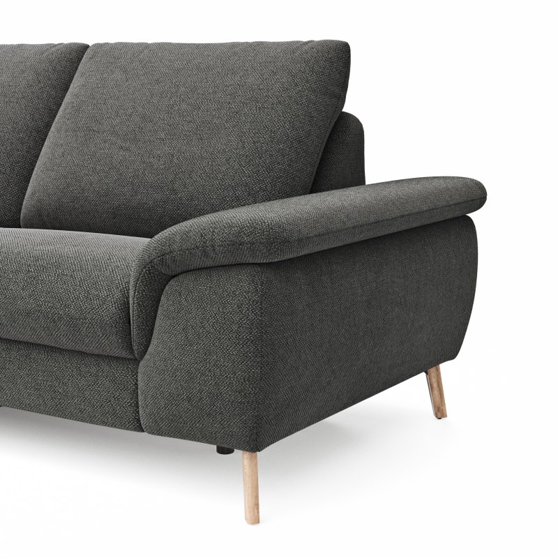 Ecksofa Gotera - Ecke und Abschlussteil links mit 1,5-Sitzer med. + 1,5-Sitzer med. rechts inkl. Rückenlehne verstellbar, Stoff, Anthrazit