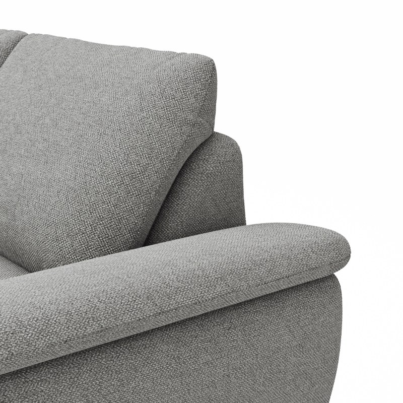 Ecksofa Gotera - Ecke mit Abschlussteil links und 1,5-Sitzer med. + 1,5-Sitzer med. rechts inkl. 1x Relaxfunktion (teilmotorisch) und Rückenlehne verstellbar, Stoff, Hellgrau