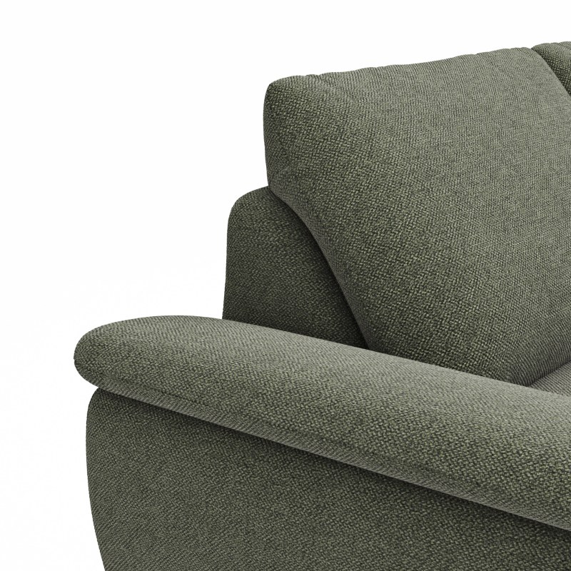 Ecksofa Gotera - 1,5-Sitzer med. + 1,5-Sitzer med. links mit Ecke und Abschlussteil rechts inkl. Rückenlehne verstellbar, Stoff, Olivgrün
