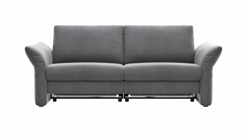 Sofa Gotera - 1,5-Sitzer + 1,5-Sitzer  inkl. Relaxfunktion beidseitig (teilmotorisch) und Rückenlehne verstellbar, Stoff, Grau
