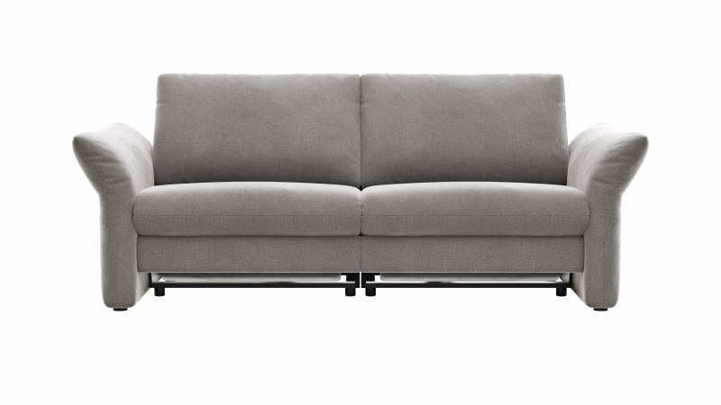 Sofa Gotera - 1,5-Sitzer + 1,5-Sitzer inkl. Relaxfunktion beidseitig (teilmotorisch) und Rückenlehne verstellbar, Stoff, Nougat