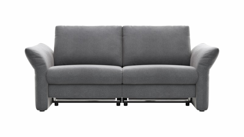 Sofa Gotera -  1,5-Sitzer med. + 1,5-Sitzer med. inkl. Relaxfunktion beidseitig (teilmotorisch), Rückenlehne verstellbar und Armlehne verstellbar, Stoff, Grau