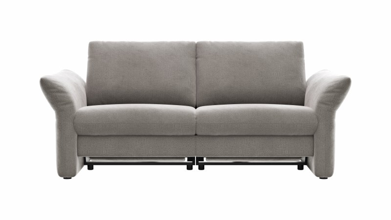 Sofa Gotera -  1,5-Sitzer med. + 1,5-Sitzer med. inkl. Relaxfunktion beidseitig (teilmotorisch), Rückenlehne verstellbar und Armlehne verstellbar, Stoff, Nougat