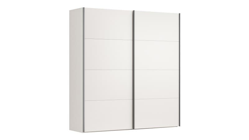 Schwebetürenschrank Viana - B ca. 212 cm, Lack, Weiß