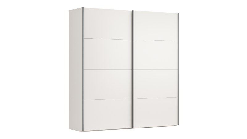 Schwebetürenschrank Viana - B ca. 212 cm, Lack, Weiß